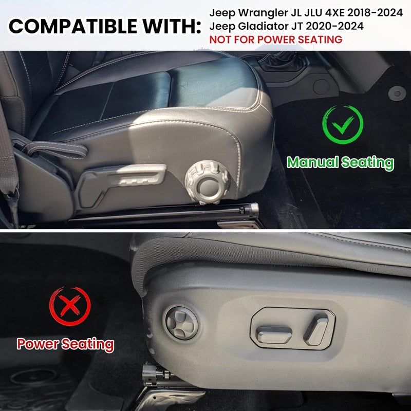 DIAMOOKY Metal Front Door Pocket Storage Box for Jeep Wrangler JL JLU 4XE 2018-2026 & Gladiator JT 2020-2023 2024 2025 2026 Accessories Door Storage Organizer Molle Panels (Not for Power Seats), 2PCS - Image 3